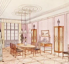 Entwurf für ein Esszimmer, aus 